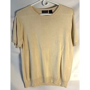 Liz Claiborne Women’s Butter/Pale Yellow Top, 100% Silk, Size XL Short Sleeve